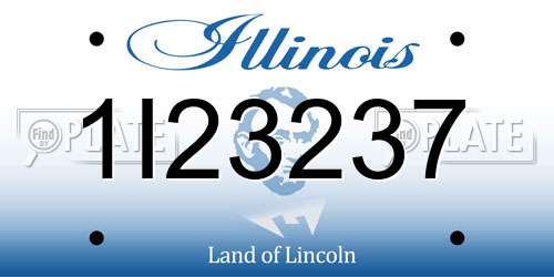1I23237 Illinois License Plate