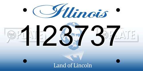 1I23737 Illinois License Plate