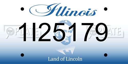 1I25179 Illinois License Plate