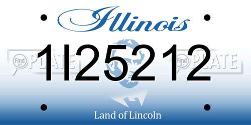1I25212 Illinois License Plate