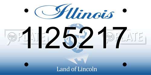 1I25217 Illinois License Plate