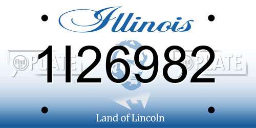 1I26982 Illinois License Plate