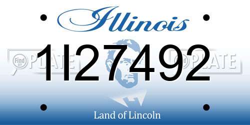 1I27492 Illinois License Plate