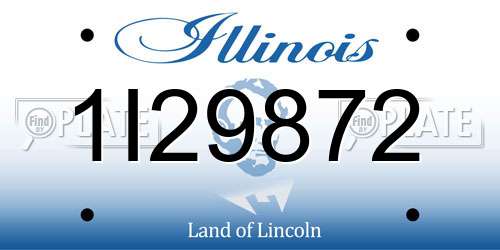 1I29872 Illinois License Plate