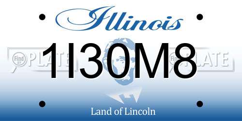 1I30M8 Illinois License Plate