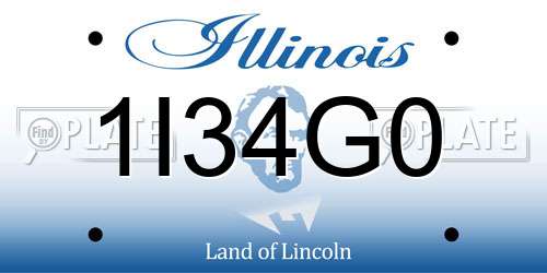1I34G0 Illinois License Plate