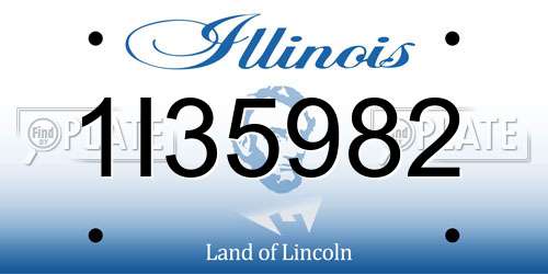 1I35982 Illinois License Plate