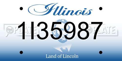 1I35987 Illinois License Plate