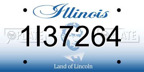 1I37264 Illinois License Plate