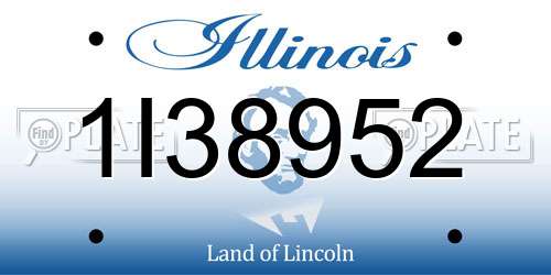 1I38952 Illinois License Plate