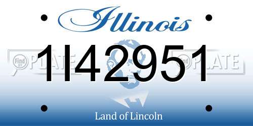 1I42951 Illinois License Plate