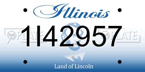 1I42957 Illinois License Plate