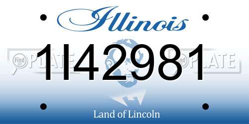 1I42981 Illinois License Plate