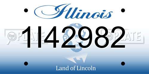 1I42982 Illinois License Plate
