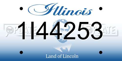 1I44253 Illinois License Plate