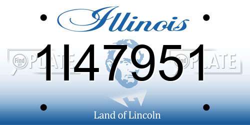 1I47951 Illinois License Plate