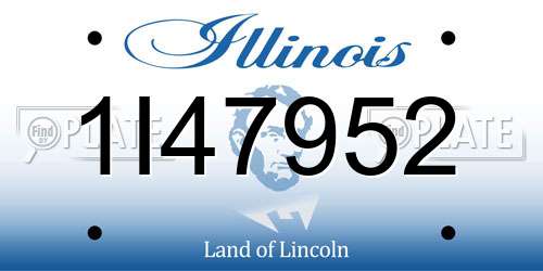 1I47952 Illinois License Plate