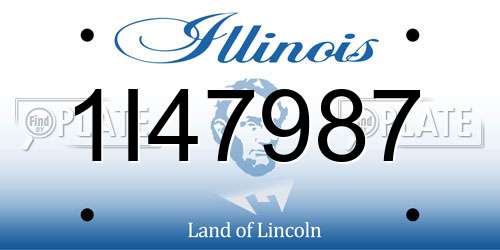 1I47987 Illinois License Plate
