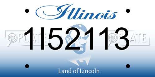 1I52113 Illinois License Plate