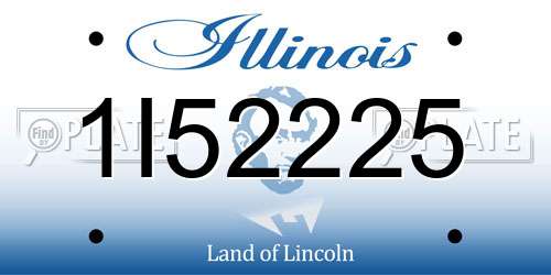 1I52225 Illinois License Plate