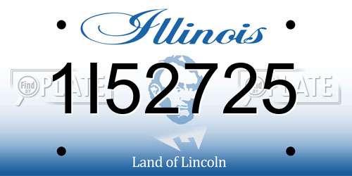 1I52725 Illinois License Plate