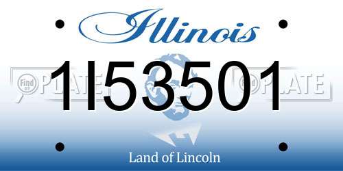 1I53501 Illinois License Plate