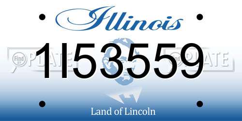 1I53559 Illinois License Plate