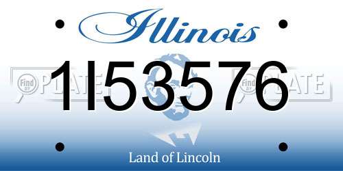 1I53576 Illinois License Plate