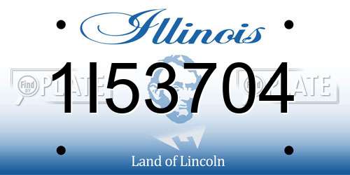 1I53704 Illinois License Plate