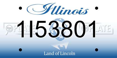 1I53801 Illinois License Plate