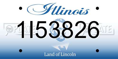 1I53826 Illinois License Plate