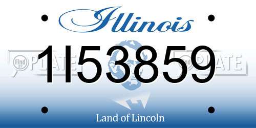 1I53859 Illinois License Plate