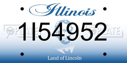 1I54952 Illinois License Plate