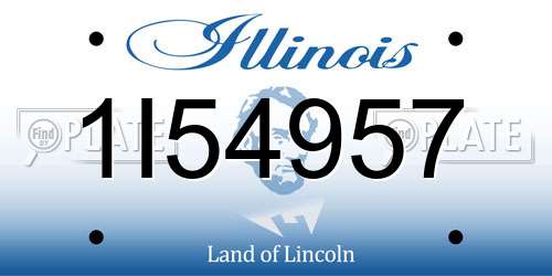 1I54957 Illinois License Plate