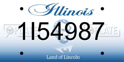 1I54987 Illinois License Plate