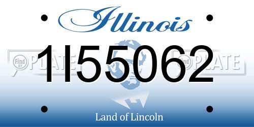 1I55062 Illinois License Plate