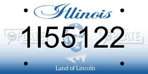 1I55122 Illinois License Plate