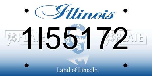 1I55172 Illinois License Plate