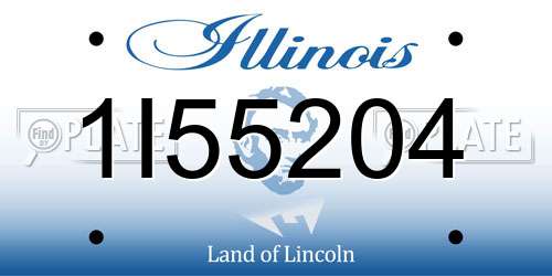 1I55204 Illinois License Plate