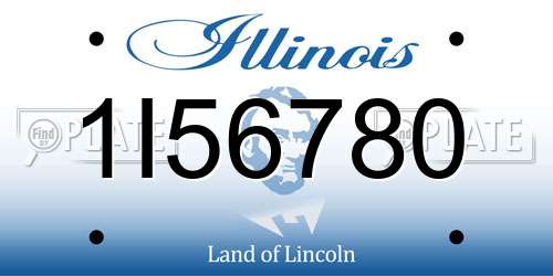1I56780 Illinois License Plate