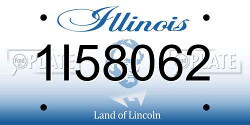 1I58062 Illinois License Plate
