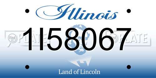 1I58067 Illinois License Plate