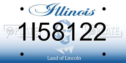 1I58122 Illinois License Plate