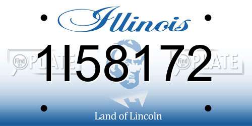 1I58172 Illinois License Plate