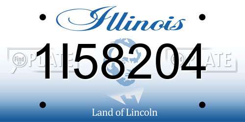 1I58204 Illinois License Plate