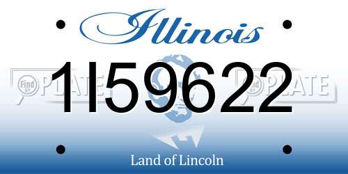 1I59622 Illinois License Plate