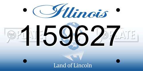 1I59627 Illinois License Plate