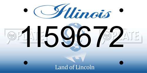 1I59672 Illinois License Plate