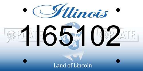 1I65102 Illinois License Plate