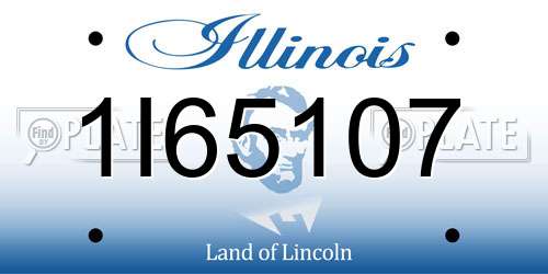1I65107 Illinois License Plate